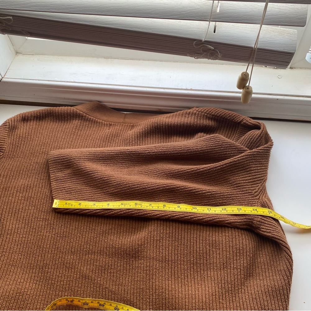 Old Navy Ribbed Open Front Cardigan 3X Brown Cozy Oversized Pockets 2023 - Picture 11 of 13